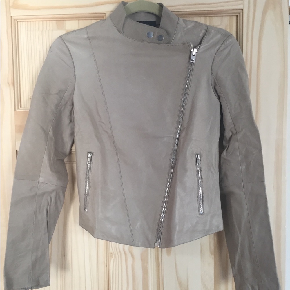 Joseph Womens Asymmetrical Leather Coat Jacket